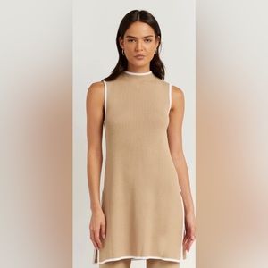 DISSH SET BINDING WHEAT KNIT TUNIC TOP AND PANT - MEDIUM